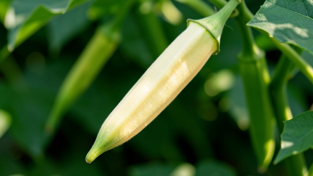 Okra Seed Pod Color Shift