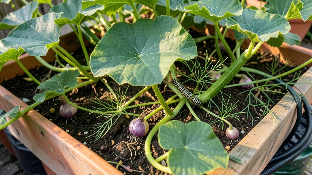 Shallots and Zucchini Companion Plant