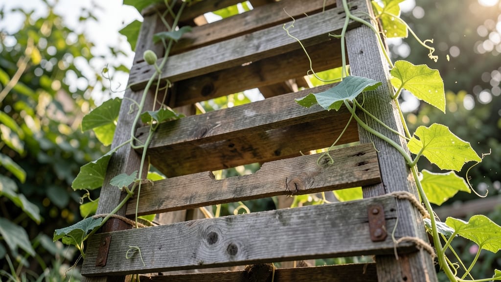 DIY Pallet Wood Trellis Garden