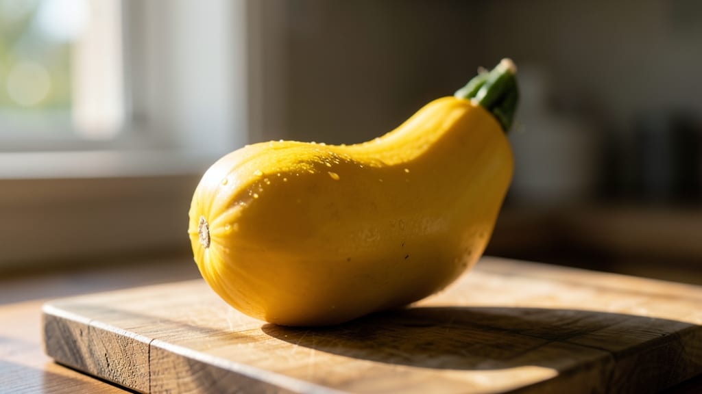 Yellow Crookneck Squash with Curved Neck