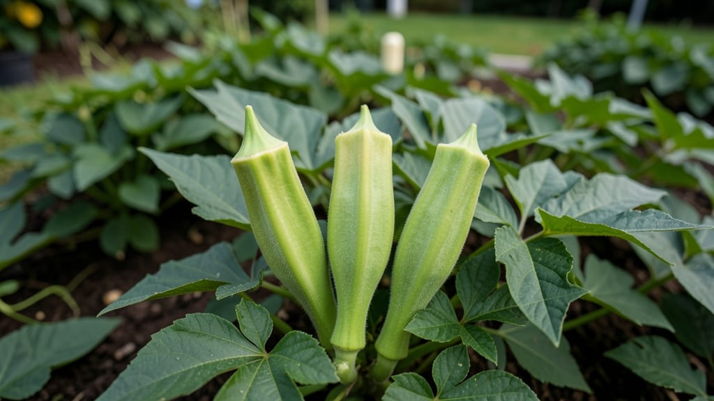 Okra Picked Before Pods Toughen