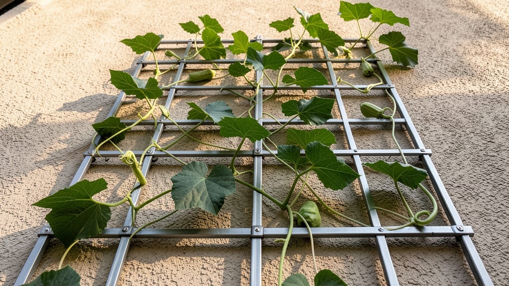 Hanging Wall Trellis for Spaghetti Squash