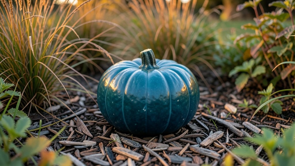 Blue Hubbard Squash with Deep Teal Skin
