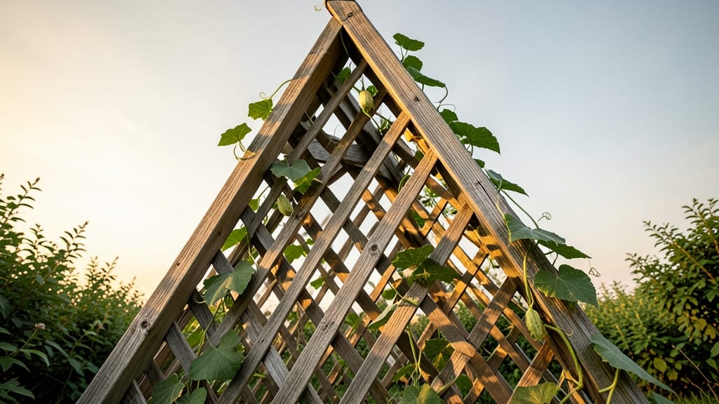 A-Frame Wooden Trellis with Lattice Panels