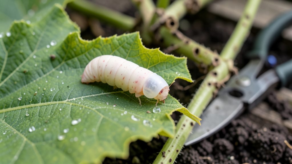 What Does a Squash Vine Borer Look Like: Tiny Worm and Frass Clues to Spot Early